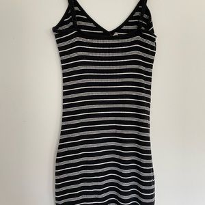 Mini black and white striped dress